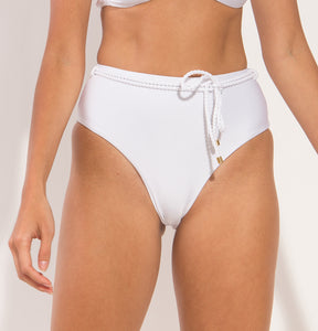 Image 10: Rio De Sol Calcinha Bottom Shimmer-White Belted-High-Waist