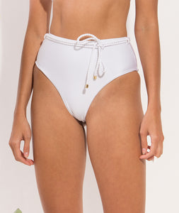 Image 11: Rio De Sol Calcinha Bottom Shimmer-White Belted-High-Waist