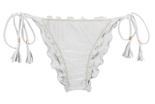 Carregar imagem no visualizador da galeria, Product Front: Rio De Sol Calcinha Bottom Shimmer-White Frufru
