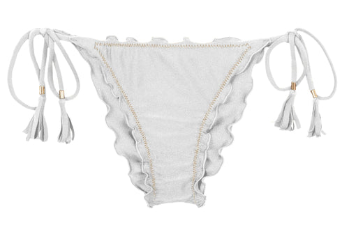 Product Front: Rio De Sol Calcinha Bottom Shimmer-White Frufru