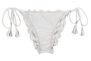 Product Front: Rio De Sol Calcinha Bottom Shimmer-White Frufru