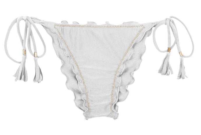 Product Front: Rio De Sol Calcinha Bottom Shimmer-White Frufru