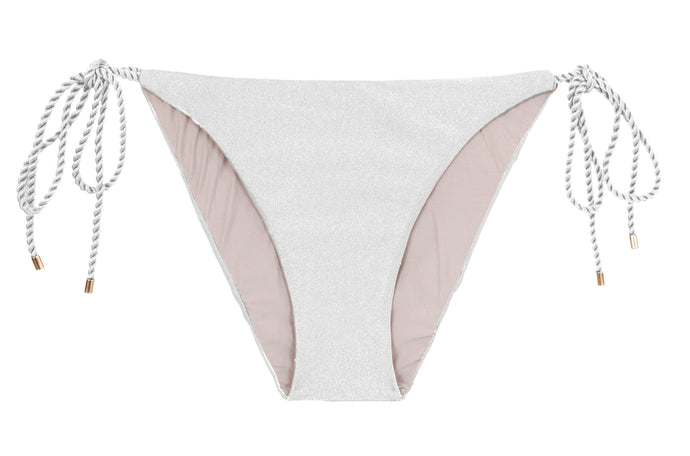 Product Front: Rio De Sol Calcinha Bottom Shimmer-White Ibiza-Rope