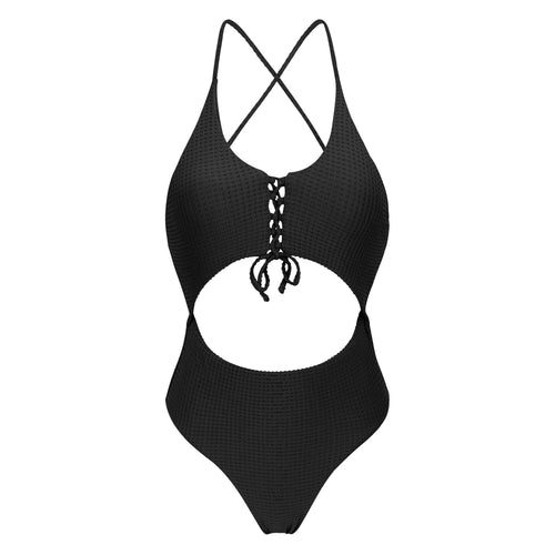 Product Front: Rio De Sol Maiô Dots-Black Ivy Strap