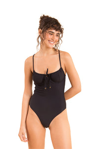 Model Front: Rio De Sol Maiô Dots-Black Julia