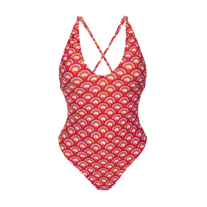 Product Front: Rio De Sol Maiô Floral-Scales Sunny