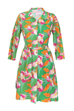Carregar imagem no visualizador da galeria, Product Front: Rio De Sol Vestido De Praia Green Bloom Chemise
