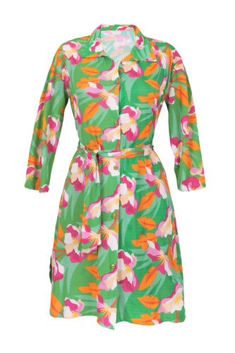 Product Front: Rio De Sol Vestido De Praia Green Bloom Chemise