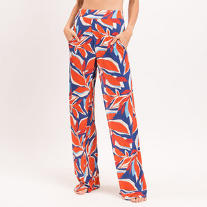 Gallery: Rio De Sol Calça De Praia Leaves Wide Pants