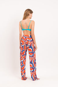 Model Back: Rio De Sol Calça De Praia Leaves Wide Pants