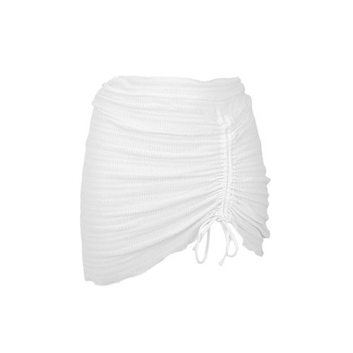 Product Front: Rio De Sol Saia Memphis-White Mini Skirt Ruched