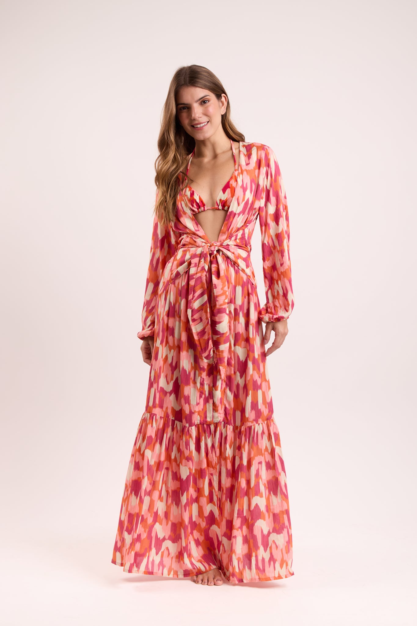 Model Front: Rio De Sol Vestido De Praia Mirage Long Dress Verona