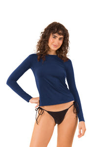 Model Front: Rio De Sol Soutien Navy Rash-Guard