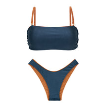 Carregar imagem no visualizador da galeria, Product Back: Rio De Sol Set Set Nocciola Bandeau-Reto High-Leg
