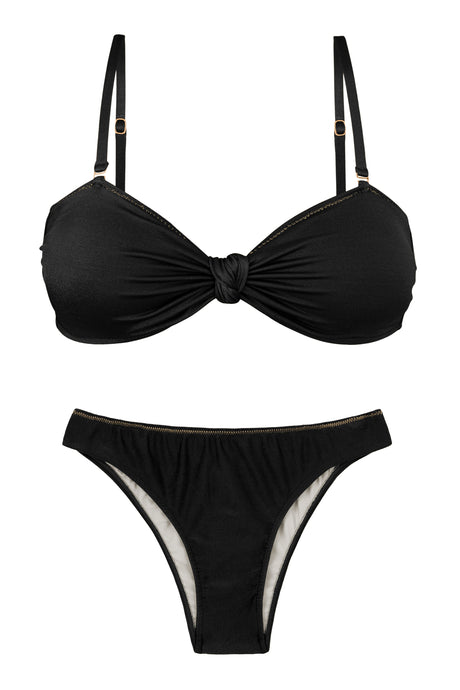Product Front: Rio De Sol Set Set Shimmer-Black Bandeau-Joy Essential