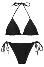 Carregar imagem no visualizador da galeria, Product Front: Rio De Sol Set Set Shimmer-Black Tri-Rope Cheeky-Rope
