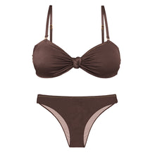 Carregar imagem no visualizador da galeria, Product Front: Rio De Sol Set Set Shimmer-Coffee Bandeau-Joy Essential
