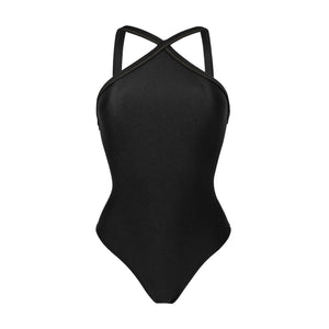Product Front: Rio De Sol Maiô Shimmer-Black High-Neck