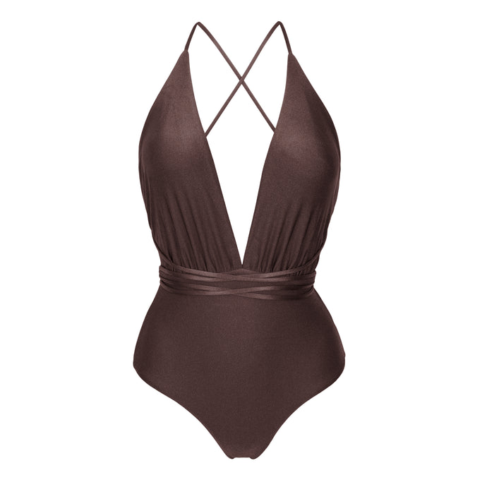 Product Front: Rio De Sol Maiô Shimmer-Coffee New Vegas