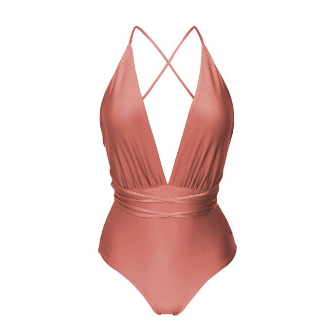 Product Front: Rio De Sol Maiô Shimmer-Copper New Vegas