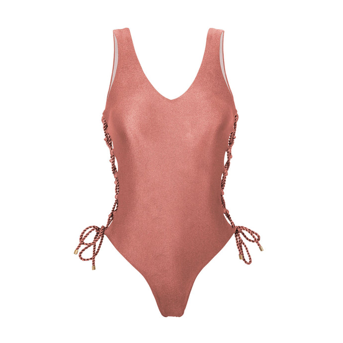 Product Front: Rio De Sol Maiô Shimmer-Copper Zoe