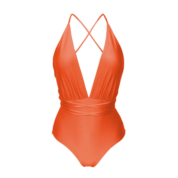 Product Front: Rio De Sol Maiô Shimmer-Paprica New Vegas