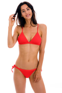 Model Front: Rio De Sol Soutien Top Cotele-Tomate Tri-Fixo