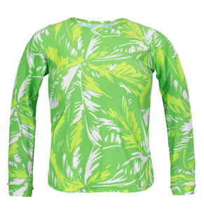 Product Front: Rio De Sol Soutien Top Green-Palms Rash-Guard
