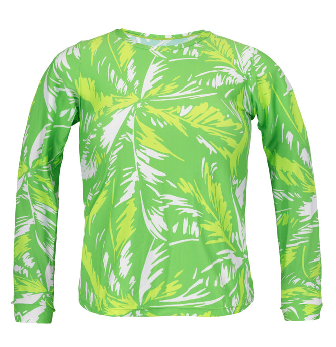 Product Front: Rio De Sol Soutien Top Green-Palms Rash-Guard