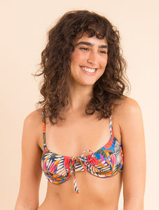 Model Front: Rio De Sol Soutien Top Jungle Balconet-Tie