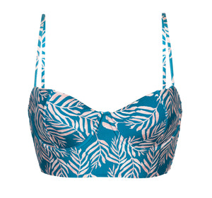 Product Front: Rio De Sol Soutien Top Palms-Blue Balconet-Anna