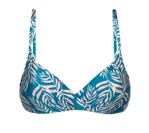 Product Front: Rio De Sol Soutien Top Palms-Blue Balconet-Inv