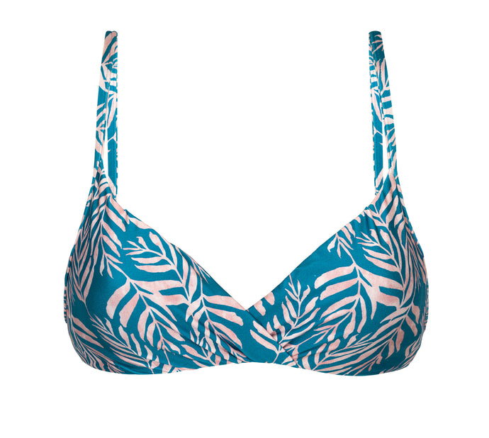 Product Front: Rio De Sol Soutien Top Palms-Blue Balconet-Inv