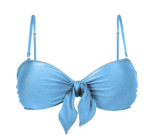 Product Front: Rio De Sol Soutien Top Shimmer-Baltic-Sea Bandeau-Knot