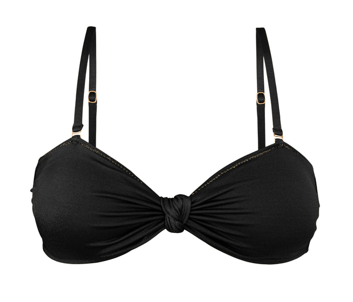 Product Front: Rio De Sol Soutien Top Shimmer-Black Bandeau-Joy