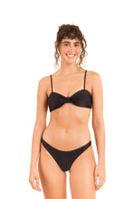 Carregar imagem no visualizador da galeria, Model Front: Rio De Sol Soutien Top Shimmer-Black Bandeau-Joy
