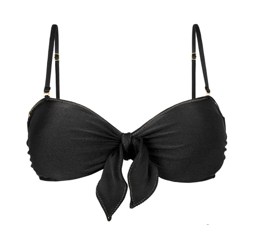 Product Front: Rio De Sol Soutien Top Shimmer-Black Bandeau-No