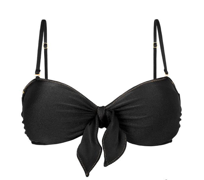 Product Front: Rio De Sol Soutien Top Shimmer-Black Bandeau-No