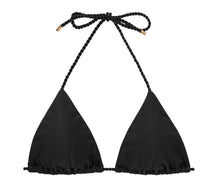 Carregar imagem no visualizador da galeria, Product Front: Rio De Sol Soutien Top Shimmer-Black Tri-Rope
