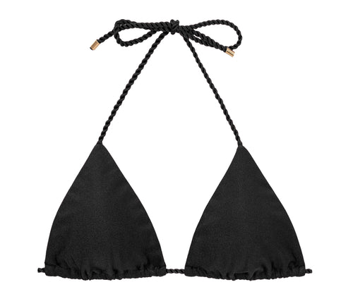 Product Front: Rio De Sol Soutien Top Shimmer-Black Tri-Rope