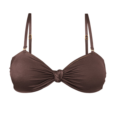 Product Front: Rio De Sol Soutien Top Shimmer-Coffee Bandeau-Joy