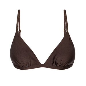 Product Front: Rio De Sol Soutien Top Shimmer-Coffee Tri-Fixo