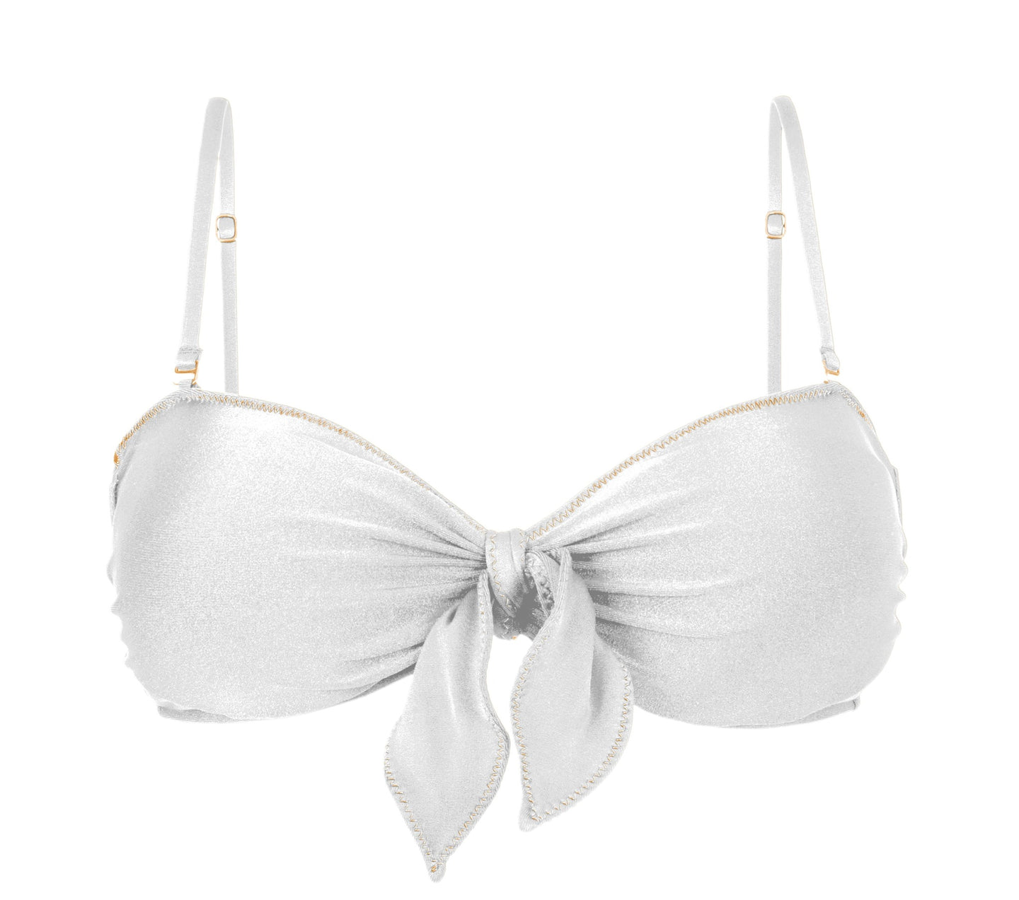 Product Front: Rio De Sol Soutien Top Shimmer-White Bandeau-Knot