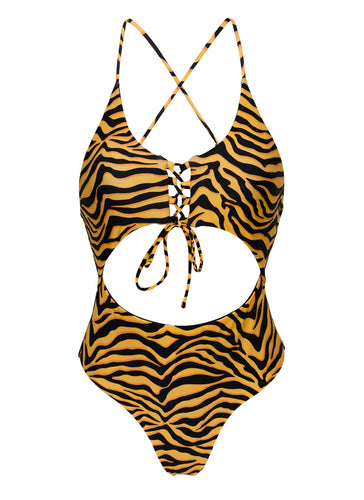 Product Front: Rio De Sol Maiô Wild-Orange Ivy Strap